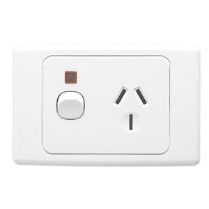 Sigatoka Electric Ltd - Single Switch Socket Outlet 250V 20A 2 Pole Neon